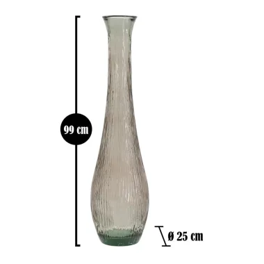 Wazon arabski z recyklingowanego szkła brązowy 25x99 cm (WYPRODUKOWANY W HISZPANII)